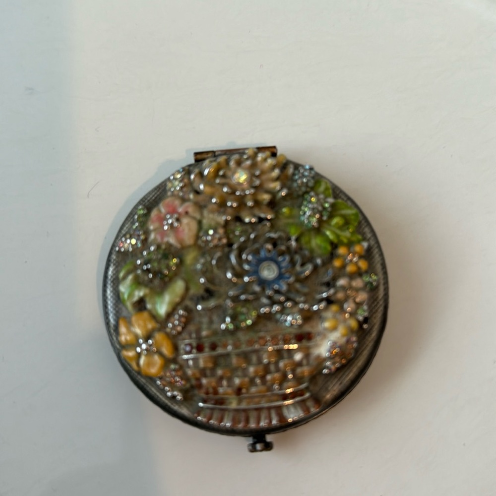 COPY - Jay Strongwater compact mirror with floral design